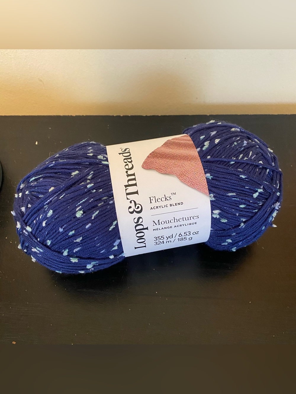 Loops & Threads Flecks Yarn Skein Color 30 Dark Blue Lot 202405